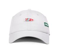 Coastal Surfs Up 6 Panel Curved Visor Cap Light Grey Strapback Low Profile Dad
