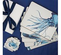 Coastal Table Gift Box - Sealife Design 6 Placemats and 6 Coasters
