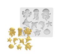 Coastal Theme Dessert Multi Cavity Silicone Mold, Marine Shape Tray Marine Tray Shell Cavity Fondant Candy Dessert Detail Mould Cake for Fondant Chocolate Candy Resin and Plaster Display Creations