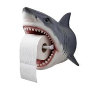 Coastal Turtle Shark Toilet Paper Roll Holder, 3D Printed PLA Wall Mount Tissue Dispenser, Easy Install Adhesive Bathroom Rack for Ocean Nautical Home Decor B