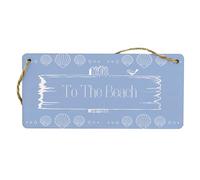 Coastal Vibes Plywood Hanging Sign - Fun Blue Design for Beach Lovers, a Perfect Beach Sign Idea for Home