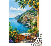 Coastal Villa View 1000 Pieces Classic Jigsaw Puzzle for Adult Jigsaw Puzzler Premium Cardboard Home Decor Wall Art Birthday Present Difficult Challenge Game 38x26cm/1000pcs