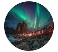 Coastal Village in Lofoten Islands, Norway Rätsel Für Erwachsene |Northern Lights| 1000pcs (67.5x67.5cm) Puzzles Lernspiele Home Decor Puzzles