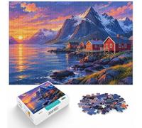 Coastal Village Landscape with Mountains Jigsaw Puzzle, 1000 Piece | For shared winter evenings: Adult jigsaw puzzle with 1000 pieces; for a gift that can be enjoyed well beyond the holidays.