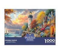 Coastal Village Scene Jigsaws Suitable for Decompression And Wall Decor 1000 Piece Puzzle for Adults & Kids Age 12 Years Up 38x26cm/1000pcs