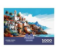 Coastal Village Scene Secure Fitting Pieces Choice for Birthdays, Anniversaries And Special Occasions 52x38cm/1000pcs