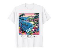 Coastal Village Sunset Beach Coast Scene Art Souvenir T-Shirt