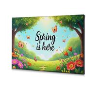 Coastal Wall Art Spring Has Arrived With Vibrant Flowers And Fluttering Butterflies. Canvas Decorative Picture Picture Hanging Kit The Chosen(30x40cm)