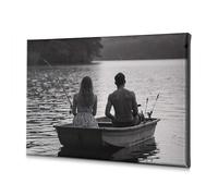 Coastal Wall Art Two People Fishing On A Lake. Canvas Decorative Picture Picture Hanging Kit The Chosen(40x60cm)
