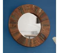Coastal Wall Mirror - Round - Reclaimed Wood