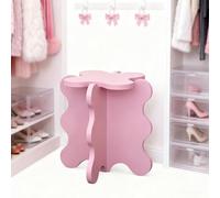 Coastal Wave Pink Flower Table - Ocean-Inspired Side Table for Beach House Nautical Decor with Smooth Edges Perfect for Living Room and Patio