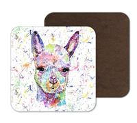 Coaster Alpaca Animals Coasters Watercolour Art Gift Work Office Dining Tea coffee (1)