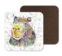 Coaster Capybara Large Rodent Pet Coasters Watercolour Art Gift Work Office Dining Tea coffee (1)