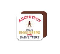 Coaster Gift for Architects - Engineers Need Babysitters Architect Coaster - Giftset - Made by MUGGZ in The UK