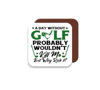 Coaster Gift for Golfer/Golf - A Day Without Golf - Giftset - Made by MUGGZ in The UK