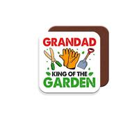 Coaster Gift for Grandads- Grandad King of The Garden - Giftset - Made by MUGGZ in The UK