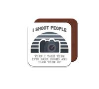 Coaster Gift for Photographers - I Shoot People and Blow Them Up - Giftset - Made by MUGGZ in The UK