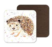 Coaster Hedgehog British Wildlife Hand Painted Animals Coasters Watercolour Art Gift Work Office Dining Tea coffee (1)