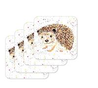 Coaster Hedgehog British Wildlife Hand Painted Animals Coasters Watercolour Art Gift Work Office Dining Tea coffee (4)
