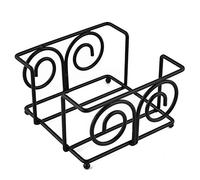 Coaster Holder 4.3 Inch Black Iron Metal Holder Storage Caddy for Both Round and Square Coasters Fit 4 to 9 Pieces Coasters (1 PC)