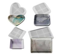 Coaster Resin Molds 4 Piece Soap Trinket Dish Jewelry Holder Mould