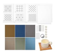 Coaster Set - Water Soluble Pattern Templates | Complete Set of Fabric Material with Needles | Traditional Embroidery Art, Craft, Creative Hobby, Learning