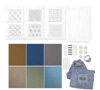 Coaster Set - Water Soluble Pattern Templates | Complete Set of Fabric Material with Needles | Traditional Embroidery Art, Craft, Creative Hobby, Learning