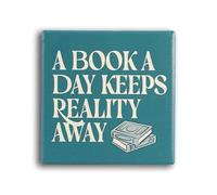 Coaster Single Ceramic - A Book A Day Keeps Reality Away