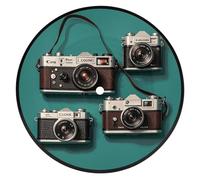 Coasters for Drinks Coffee Coasters Retro CD Record Coasters Personalized Retro Cool Camera Collection Coffee Table Decor Round Funny Coaster for Hot Or Cold Drink