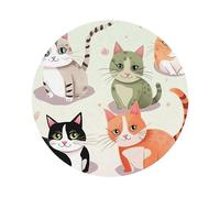 Coasters for Drinks Leather Coasters Set of 6 Lovely Cartoon Cats Print Drink Coasters for Coffee Table Cup Mat Pad for Kitchen Office Home decor