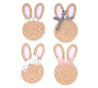 Coasters For Drinks - Rustic Spring Decoration Twisted Easter Rabbit | Festive Coasters For Table Cups | Ideal For Home, Office, Parties & Cups & Cups