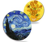 Coasters for Drinks Van Gogh Art Ceramic Coasters for Desk - Use 2 Famous Van Gogh Paintings, Unique Housewarming Gifts for New Home Decorative by WOW DING