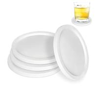 Coasters set of 4 Pcs, Silicone Thick Design Cup Coasters, Round Mugs Coasters Set, Non-Slip Cup Mats for Coffee, Beer, Wine Glasses, and Bottles, Perfect for Home & Bar Use 10 * 10 * 0.5cm