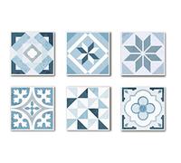 Coasters Set of 4 Size 10 x 10 cm with Original Print Soft and Soft Touch 2 mm Thick (10 cm, Eileen Blue)
