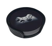 Coasters Set Of 6 Gaming Controller Pattern Print Leather Coasters For Drinks,Home Décor And Housewarming Gift