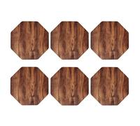 Coasters Set of 6 Leather Drink Coaster Brown Wood Grain Coaster for Drinks Non-Slip Mugs Pads Waterproof Funny Coasters Coffee Cup Mat for Table Kitchen
