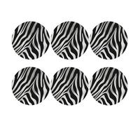 Coasters Set of 6 Leather Drink Coaster Zebra Print Coaster for Drinks Non-Slip Mugs Pads Waterproof Funny Coasters Coffee Cup Mat for Table Kitchen
