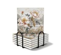 Coasters Set of 6 SquareJasmine Flower