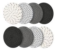 Coasters Set of 8, Absorbent Coasters for Drinks, Living Room Decor, Coffee Table Decor, Bar Accessories for The Home Bar Set (Grey Without Holder)
