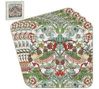 Coasters Strawberry Thief 4Pcs William Morris Design Premium Table Protection