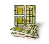 CoasterStone Absorbent Coaster Drinks Frank Lloyd Wright Willits Square, Set of Four