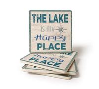 CoasterStone Absorbent Coaster Drinks Life is Better II, 4.25 Inches Wide, Set of Four