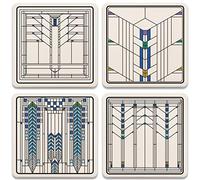 CoasterStone AS10188 Ennis House Windows Coaster Set, Stone, Multicolor