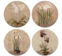 CoasterStone AS465 Subtle Flowers Absorbent Coasters, 4-1/4-Inch, Set of 4