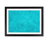 Coasting Boat Painting Modern Art Framed Print | A4 Black Framed Wall Art | Ready to Hang | Modern Vehicle Picture | Living Room Bedroom Lounge Office