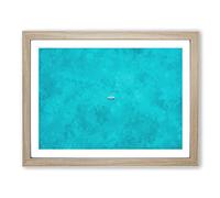 Coasting Boat Painting Modern Art Framed Print | A4 Oak Framed Wall Art | Ready to Hang | Modern Vehicle Picture | Living Room Bedroom Lounge Office