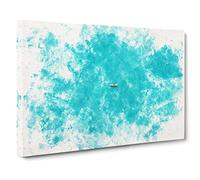 Coasting Boat Watercolour Canvas Print | Gallery Wrapped 30mm Frame Wall Art | 20x14 inches | Ready to Hang | Modern Seascape Picture | Living Room Bedroom Lounge Office