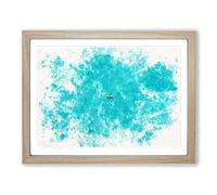 Coasting Boat Watercolour Modern Framed Print | A2 Oak Framed Wall Art | Ready to Hang | Modern Vehicle Picture | Living Room Bedroom Lounge Office