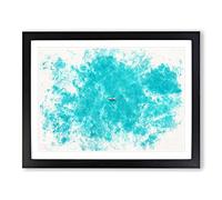 Coasting Boat Watercolour Modern Framed Print | A3 Black Framed Wall Art | Ready to Hang | Modern Vehicle Picture | Living Room Bedroom Lounge Office