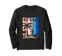 Coasts Chillin' - Coastal Sunrise Surf Retro Vibes Long Sleeve T-Shirt